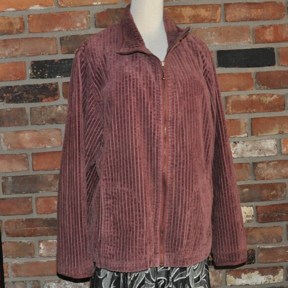 Vintage Woolrich Corduroy Zip-up Coat Jacket Hazel Berry XL - Picture 1 of 9